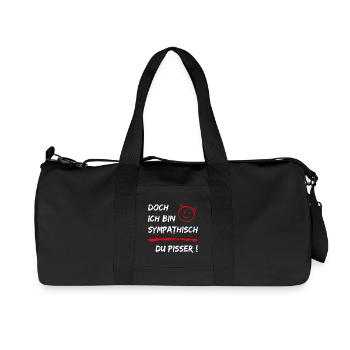 Doch ich bin Sympathisch-Du Pisser-Funny Statement - Recycelte Canvas-Sporttasche von Stanley/Stella - Schwarz - Vorne