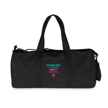 Weißt du, was ich an den Menschen, ihren Hunden, mag. - Recycelte Canvas-Sporttasche von Stanley/Stella - Schwarz - Vorne