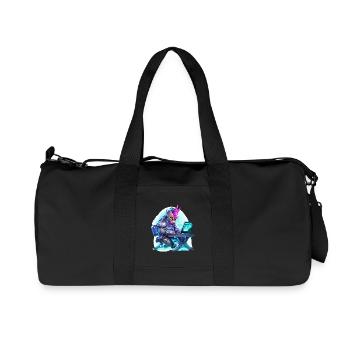 Cyberunicorn am Laptop - Recycelte Canvas-Sporttasche von Stanley/Stella - Schwarz - Vorne
