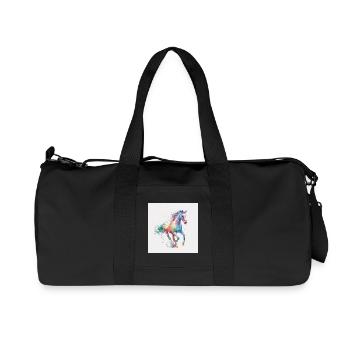 Explosion aquarelle du cheval arc-en-ciel - Sac de sport en toile recyclée Stanley/Stella - noir - Devant