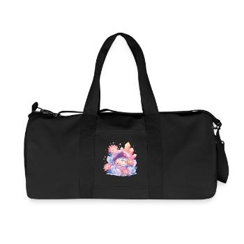 Sleeping hedgehog in the crystal garden - Recycled Canvas Sports Bag by Stanley/Stella - black - Front