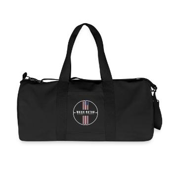 Washington Koordinaten - Recycelte Canvas-Sporttasche von Stanley/Stella - Schwarz - Vorne