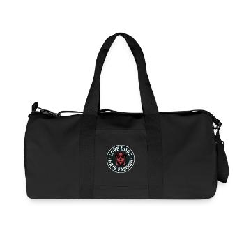 J’aime les chiens, je déteste le fascisme - Produits dérivés antifascistes - Sac de sport en toile recyclée Stanley/Stella - noir - Devant