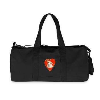 Lamb in heart motif - Recycled Canvas Sports Bag by Stanley/Stella - black - Front