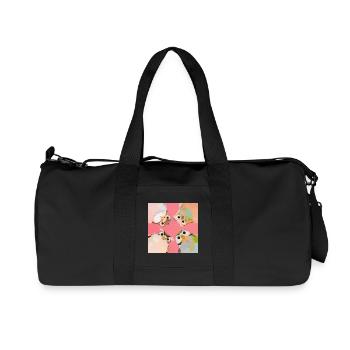 Four owls in a circle | Cute Pastel Animal Motif - Recycled Canvas Sports Bag by Stanley/Stella - black - Front