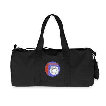 51169_Friseur circle counterpart in front of brick wall - Recycled Canvas Sports Bag by Stanley/Stella - black - Front