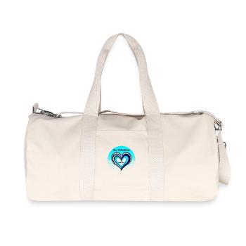 Valentine's Heart Blue Gradient - Recycled Canvas Sports Bag by Stanley/Stella - natural - Front