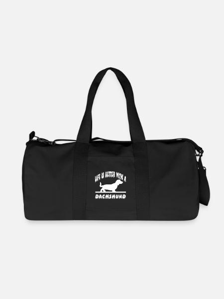 Dachshund - Recycled Canvas Sports Bag by Stanley/Stella - black