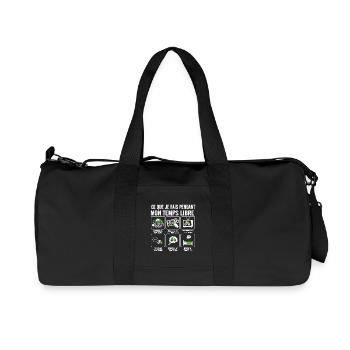 Temps libre et tracteurs: activités - Sac de sport en toile recyclée Stanley/Stella - noir - Devant