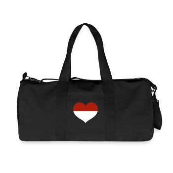 Flaggenherz von Monaco - Recycelte Canvas-Sporttasche von Stanley/Stella - Schwarz - Vorne