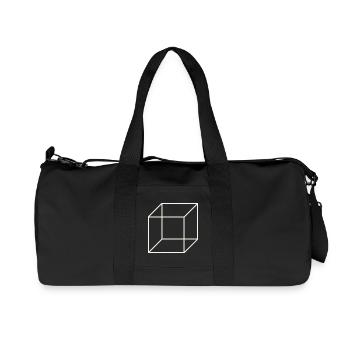 Geometrischer Drahtwürfel - Recycelte Canvas-Sporttasche von Stanley/Stella - Schwarz - Vorne
