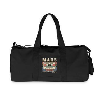 Birthday 1974 March 1974 born in March 1974 - Recycled Canvas Sports Bag by Stanley/Stella - black - Front
