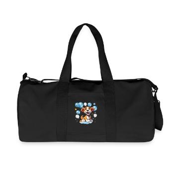 Lustiger Ballonhund im Partylook - Recycelte Canvas-Sporttasche von Stanley/Stella - Schwarz - Vorne