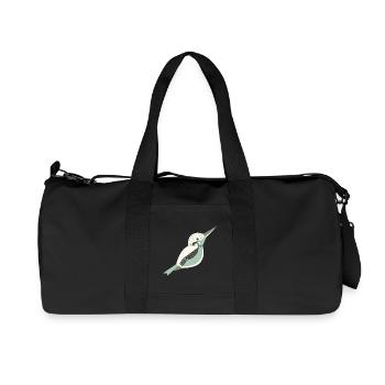 Martin-pêcheur de style géométrique avec pois L blanc - Sac de sport en toile recyclée Stanley/Stella - noir - Devant