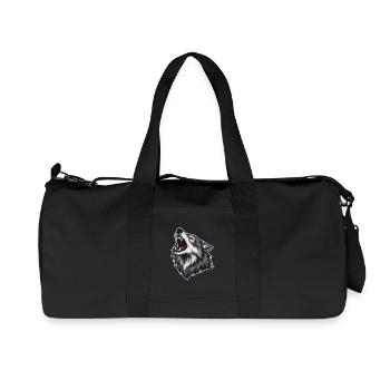 Loup Sauvage Hurlant Yeux Rouges Mascotte Wolf - Sac de sport en toile recyclée Stanley/Stella - noir - Devant