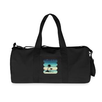 Retro Surfing Surfing Athlete Water Sports Surfer - Recycled Canvas Sports Bag by Stanley/Stella - black - Front