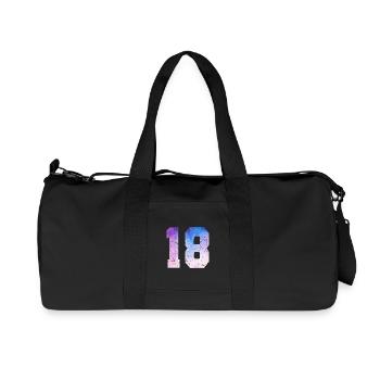 Issue 18 – 18th Birthday Gift - Recycled Canvas Sports Bag by Stanley/Stella - black - Front