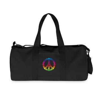 Peace Sign Floral Boho Style - Recycled Canvas Sports Bag by Stanley/Stella - black - Front