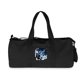 Astronaut malt die Nacht: Kreativer Weltraum Maler - Recycelte Canvas-Sporttasche von Stanley/Stella - Schwarz - Vorne