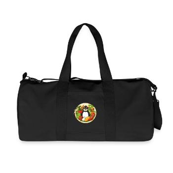 Le manchot dans le paradis des légumes - Sac de sport en toile recyclée Stanley/Stella - noir - Devant