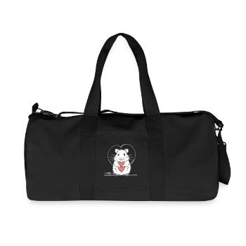 Heart Hamster Love Design - Sac de sport en toile recyclée Stanley/Stella - noir - Devant