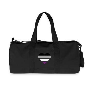 Pride Flag Heart · Asexual - Recycelte Canvas-Sporttasche von Stanley/Stella - Schwarz - Vorne