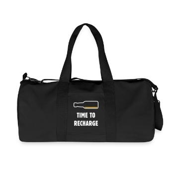 Temps de recharge (Bière / Bière / NEG 2C) - Sac de sport en toile recyclée Stanley/Stella - noir - Devant