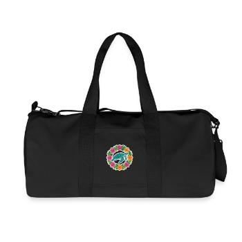 Turtle in Hibiscus Circle - Recycled Canvas Sports Bag by Stanley/Stella - black - Front