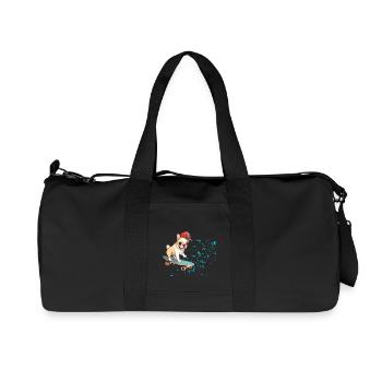 Skateboard Bulldog mit Cap - Recycelte Canvas-Sporttasche von Stanley/Stella - Schwarz - Vorne