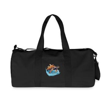 Wild sea turtle in wave - Recycled Canvas Sports Bag by Stanley/Stella - black - Front