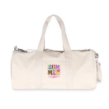 Ambiances d’été – Décor estival coloré - Sac de sport en toile recyclée Stanley/Stella - blanc naturel - Devant