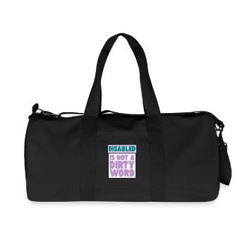 Handicapé n’est pas un gros mot - Sac de sport en toile recyclée Stanley/Stella - noir - Devant
