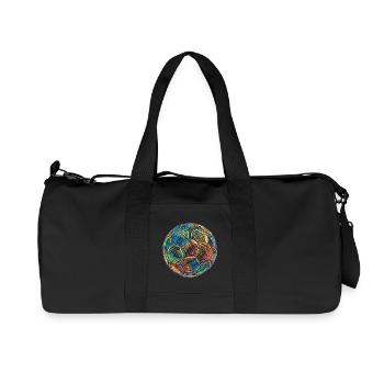 Ballon de football Football Football Dessin Graphique coloré - Sac de sport en toile recyclée Stanley/Stella - noir - Devant