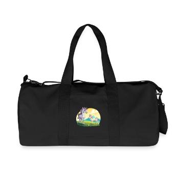 Einhörner am Sonnenfeld - Recycelte Canvas-Sporttasche von Stanley/Stella - Schwarz - Vorne