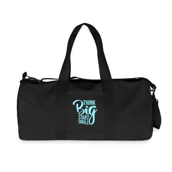 Pensez Grand, Commence, Petit, Motivation, Mentalité, Évolution. - Sac de sport en toile recyclée Stanley/Stella - noir - Devant