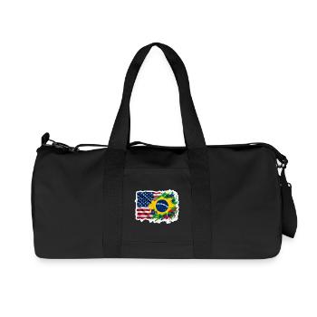 Sticker USA Brésil - Design Drapeau Double Nationa - Sac de sport en toile recyclée Stanley/Stella - noir - Devant