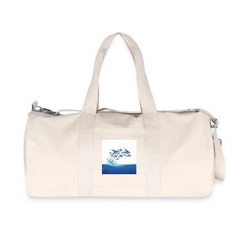 Poissons volants sautent par-dessus les vagues et l’eau de mer - Sac de sport en toile recyclée Stanley/Stella - blanc naturel - Devant