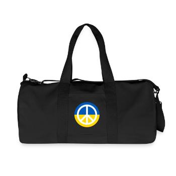 Peace Ukraine - Peace Solidarity Blue Yellow - Recycled Canvas Sports Bag by Stanley/Stella - black - Front