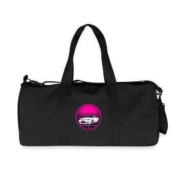 Retro JDM Drift Car Synthwave Pink Circle T-Shirt - Recycelte Canvas-Sporttasche von Stanley/Stella - Schwarz - Vorne