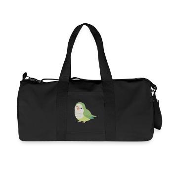 Perroquet Quaker Mignon Oiseau Vert - Sac de sport en toile recyclée Stanley/Stella - noir - Devant