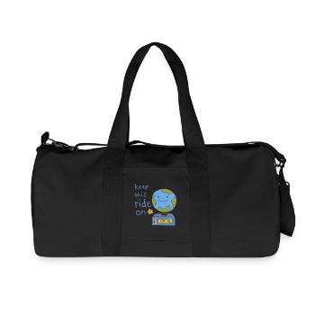 Keep This Ride On Cute Kawaii Earth - Recycled Canvas Sports Bag by Stanley/Stella - black - Front