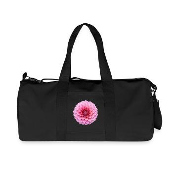 Motif floral botanique de la fleur de dahlia rose - Sac de sport en toile recyclée Stanley/Stella - noir - Devant