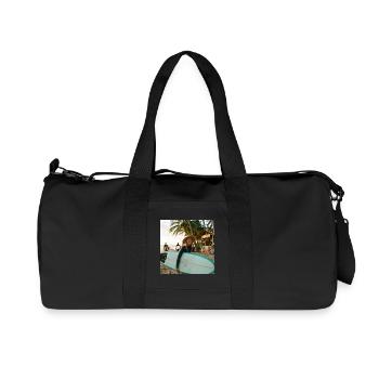 Beach surfer with surfboard - Recycled Canvas Sports Bag by Stanley/Stella - black - Front