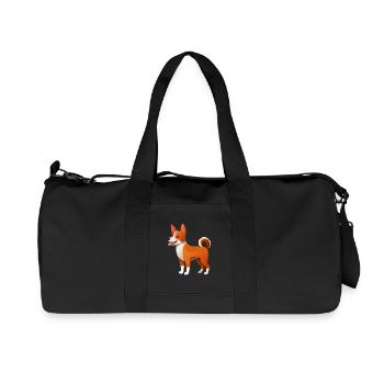 Little Basenji Dog (bande dessinée) - Sac de sport en toile recyclée Stanley/Stella - noir - Devant