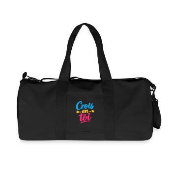 Crois en toi  - Sac de sport en toile recyclée Stanley/Stella - noir - Devant