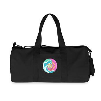 Surfskate Motiv in Pink Gelb mit Wellen - Recycelte Canvas-Sporttasche von Stanley/Stella - Schwarz - Vorne