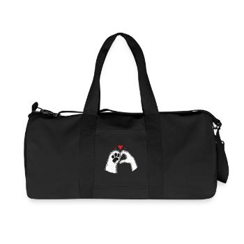 T-shirt Amour de Chat Patte Main Coeur - Sac de sport en toile recyclée Stanley/Stella - noir - Devant