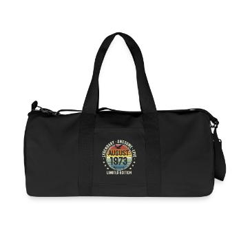 Legendäres Retro-Vintage-Jubiläum im August 1973 - Recycelte Canvas-Sporttasche von Stanley/Stella - Schwarz - Vorne