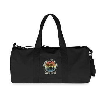 Legendäres Retro-Vintage-Jubiläum im August 1984 - Recycelte Canvas-Sporttasche von Stanley/Stella - Schwarz - Vorne