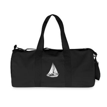 Abstraktes Segelboot Minimalistisches Design - Recycelte Canvas-Sporttasche von Stanley/Stella - Schwarz - Vorne